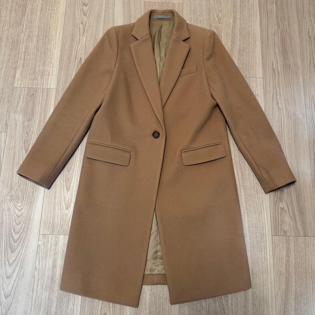theory luxe ベージュ シングルボタン ロングコート