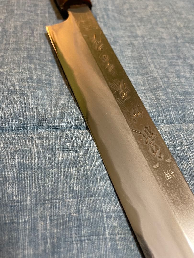 堺　泉州源菊虎　極上本鍛錬　水牛柄　尺　柳刃包丁　28センチ　ヴィンテージ