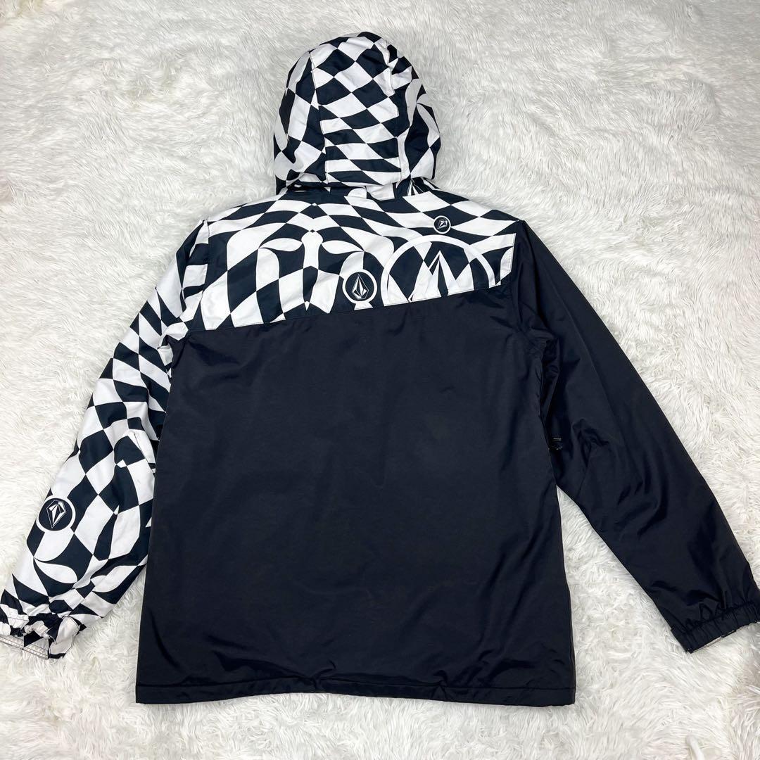 ボルコム スノージャケット アシンメトリー ロゴ刺繍 チェック