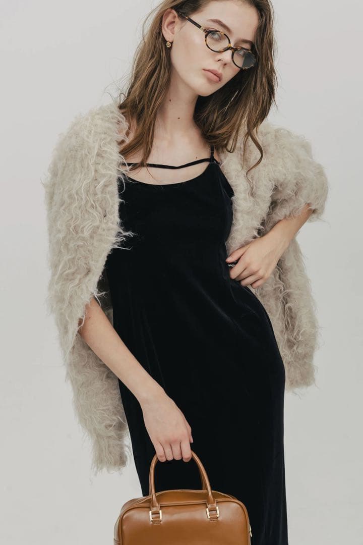 THE TOÉ Annecy Velour Onepiece 【ブラウン】