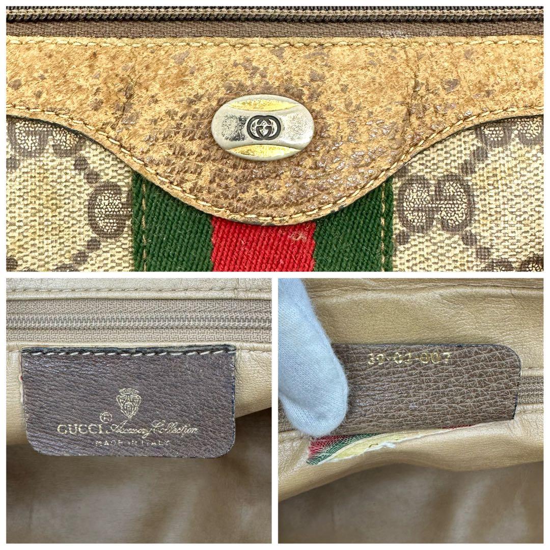 GUCCI グッチ ボストンバッグ GG柄 PVC レザー シェリーライン