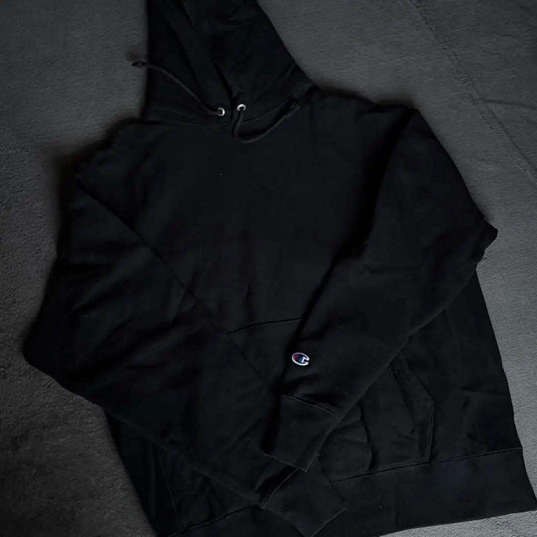 champion パーカー リバースウィーブ ブラック L
