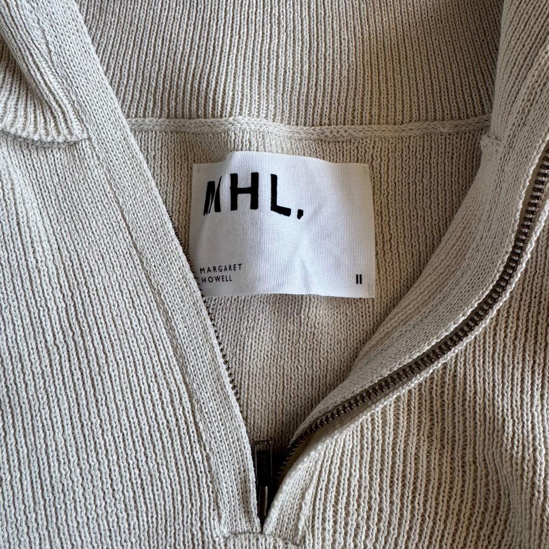マーガレットハウエル　洗える　コットンニット　ハーフジップ　プルオーバー