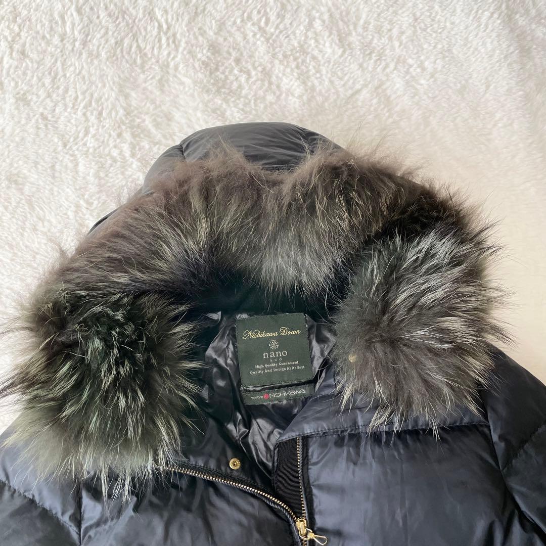 ✨️近年モデル✨ナノユニバース ダウンコート 西川ダウン ファー 2way 黒