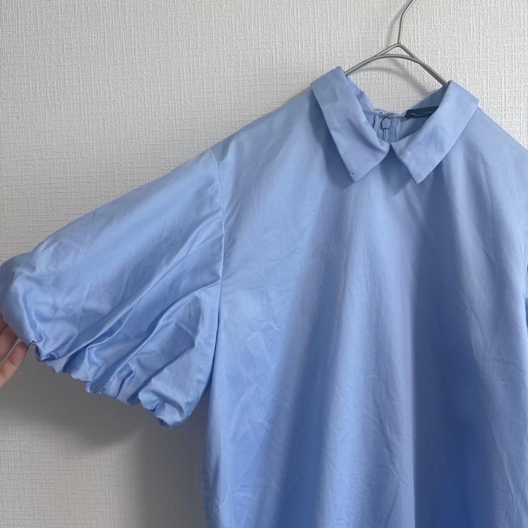 【訳有】YOKOCHAN 23年 バルーンスリーブポイントカラーコットンブラウス