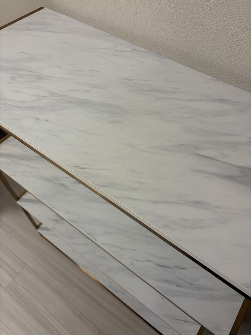 LOWYA オープンシェルフ ゴールド 大理石調