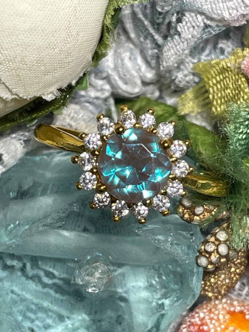 【saphiret】7㎜アンティークサフィレット　ゴールドリング