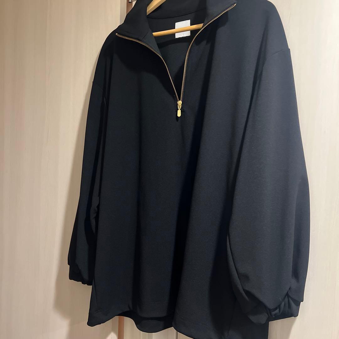 Lui's ジョーゼットスタンドハーフZIPカットソー