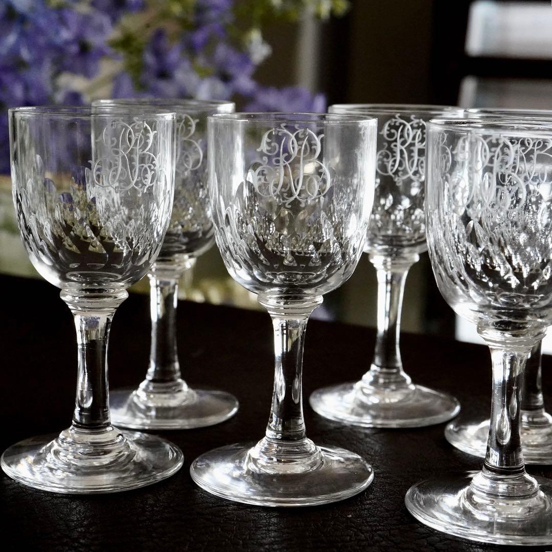 オールドバカラ リシュリュー＆モノグラム★リキュール ショットグラス 6客セット