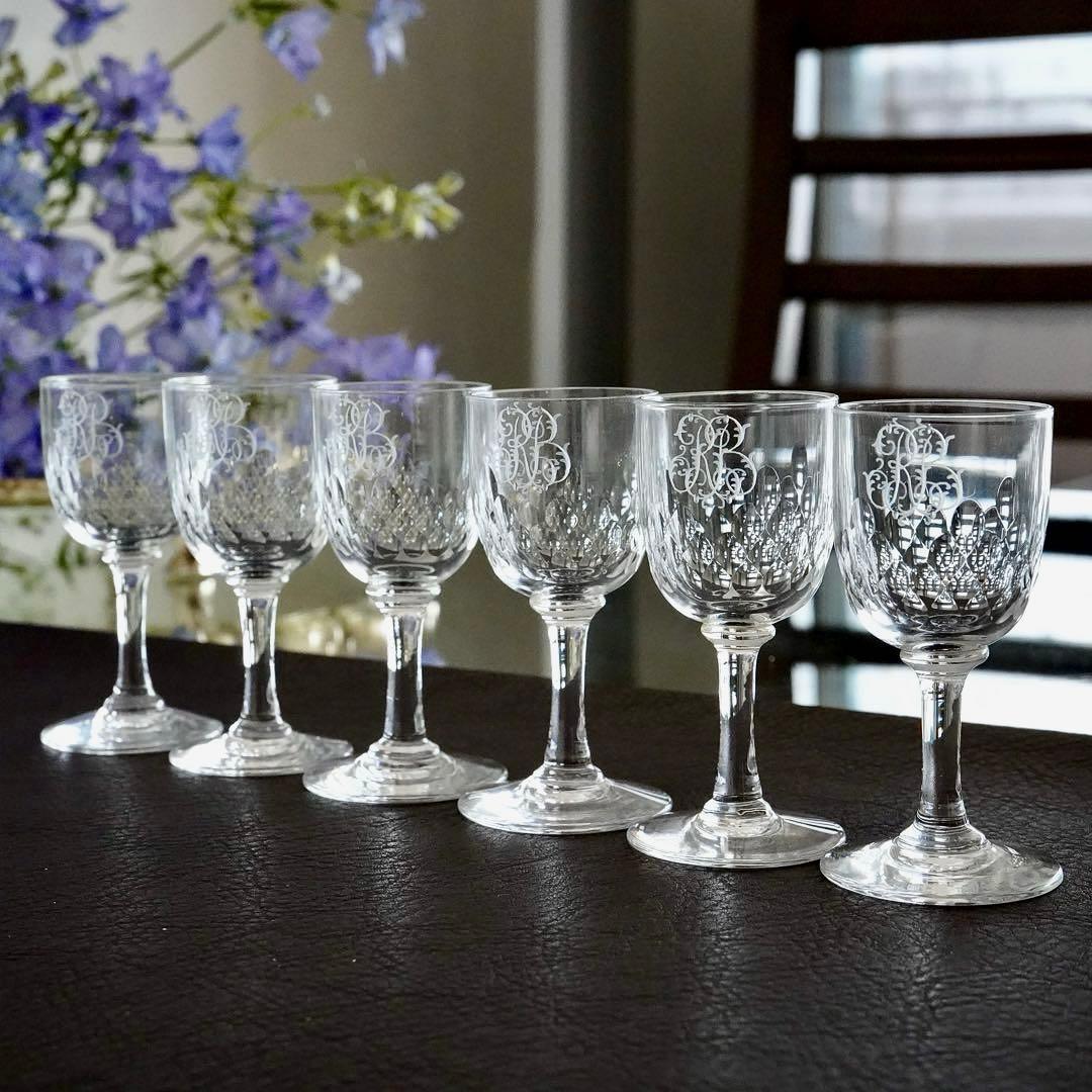 オールドバカラ リシュリュー＆モノグラム★リキュール ショットグラス 6客セット
