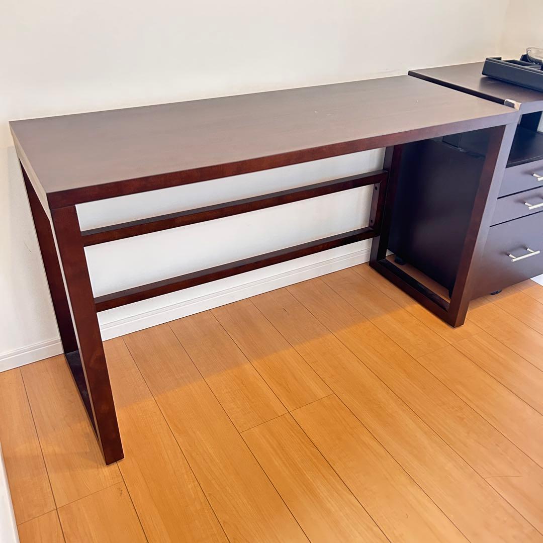 ACTUSダークブラウン木製テーブル(事務机)　展示品