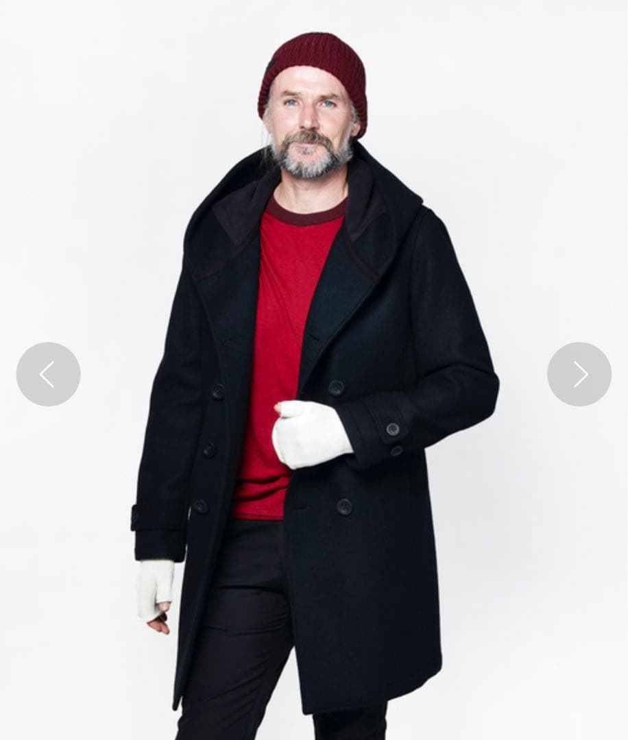 ジャケット・アウター junhashimoto SHAWL HOODED COAT BLACK