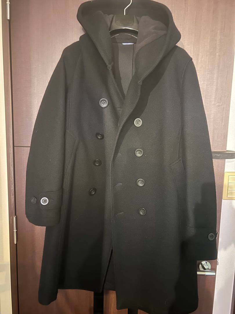 ジャケット・アウター junhashimoto SHAWL HOODED COAT BLACK