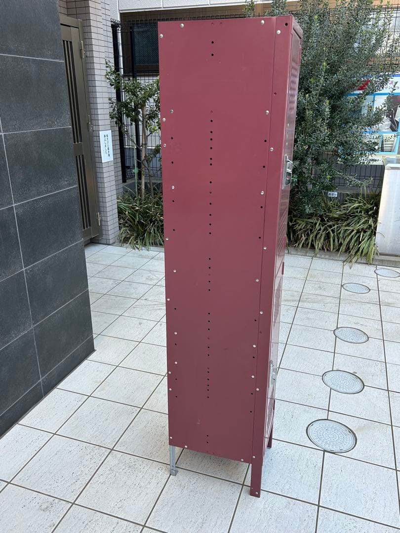 zzz　LYON リヨン 2段 スチールロッカー えんじ色