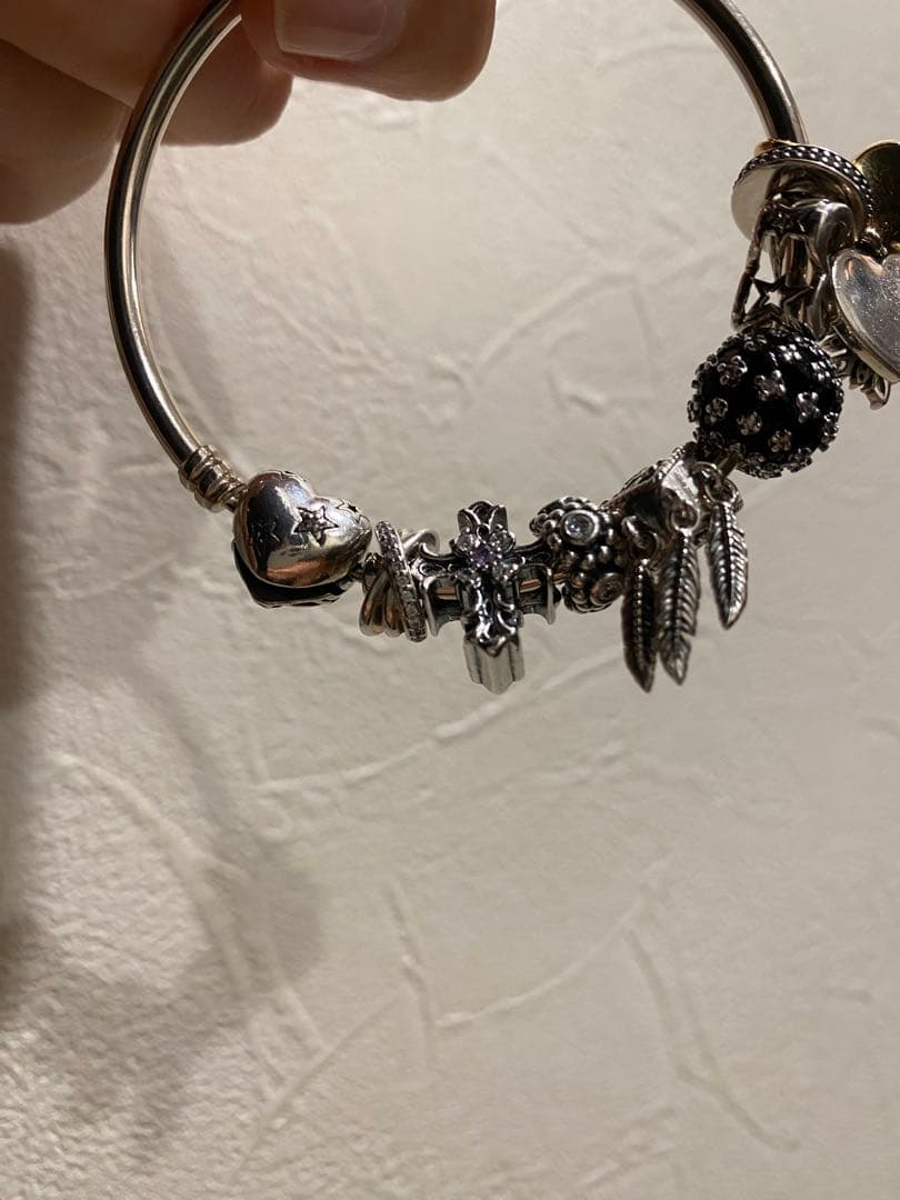 パンドラ　バングル　チャーム　ブレスレット　ハート　クロス　ドリームキャッチャー