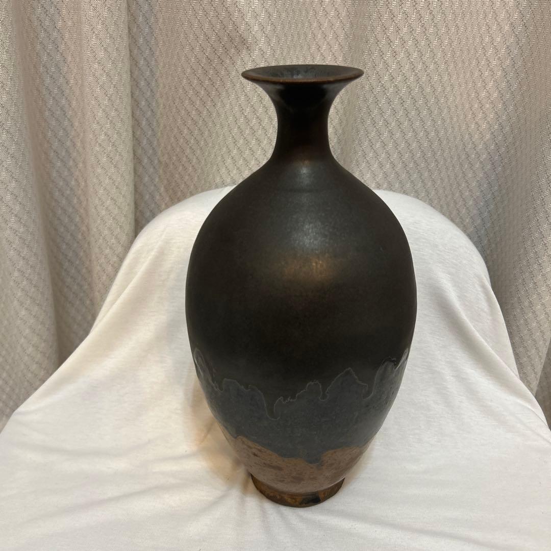 斎藤修　益子焼　日本工芸会正会員　花瓶　壺