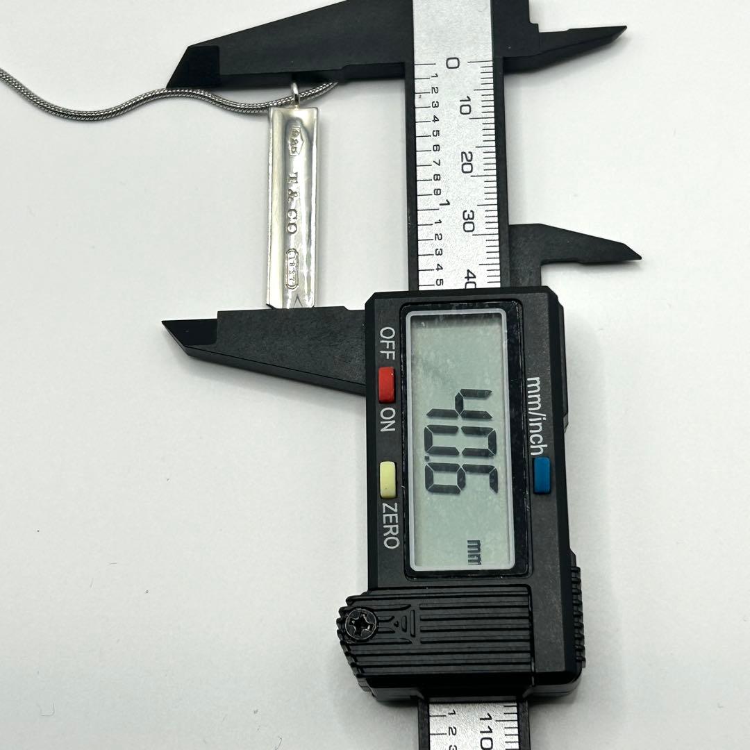 美品　ティファニー　ナロー　バー　1837 ネックレス　シルバー　社外チェーン