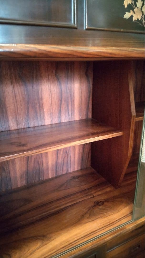 花模様 昭和レトロ木製茶箪笥