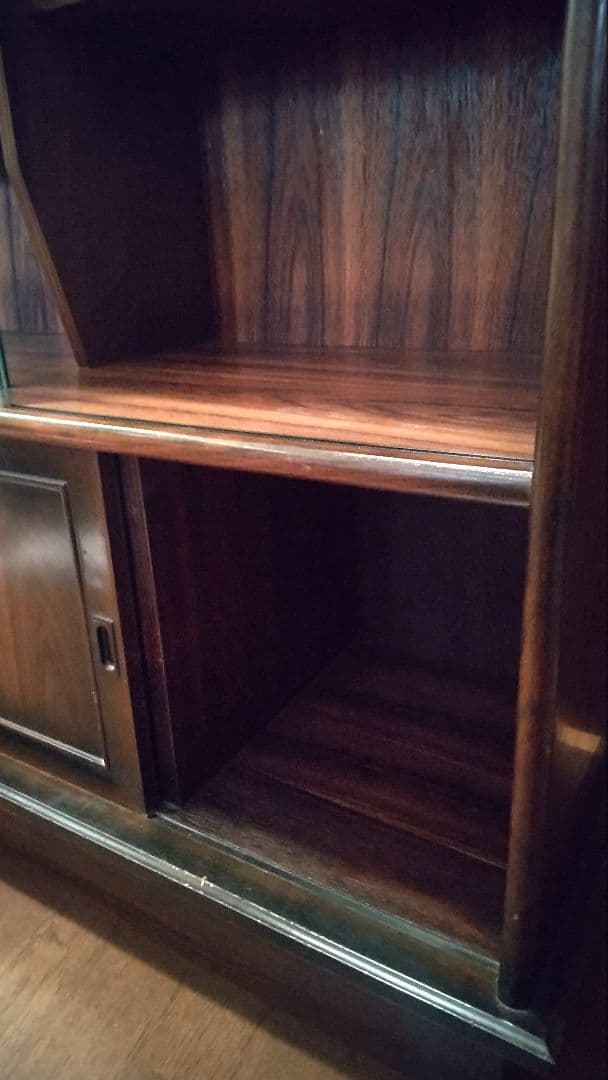 花模様 昭和レトロ木製茶箪笥