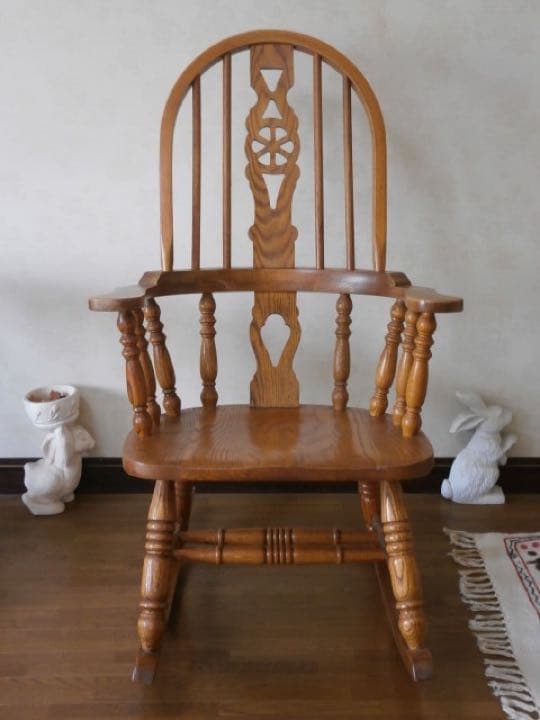 新春セール♪三越家具ブルージュ ロッキングチェア ホイールバック英国アンティーク