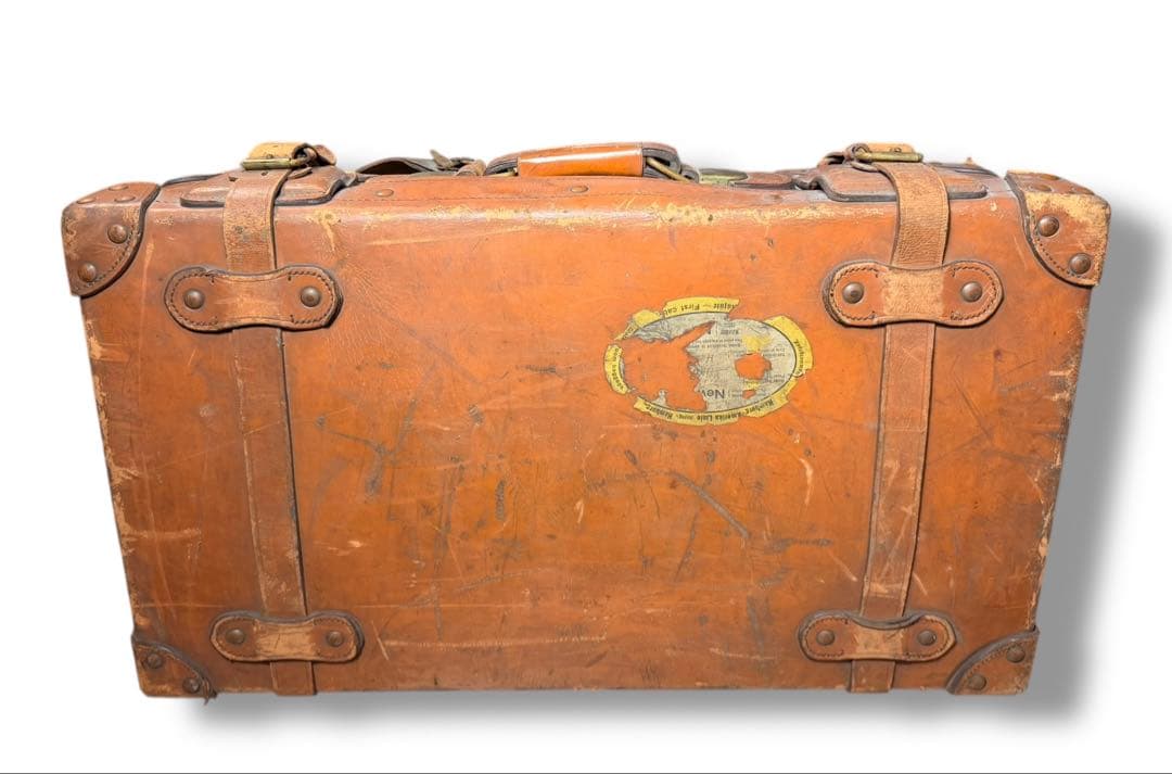 #明治〜大正 当時物 ヴィンテージ トランクケース 革製 旅行用スーツケース