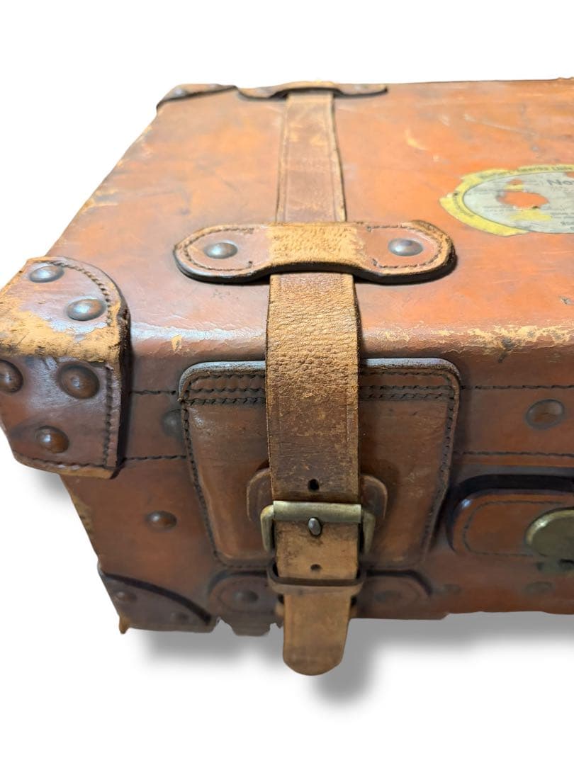 #明治〜大正 当時物 ヴィンテージ トランクケース 革製 旅行用スーツケース