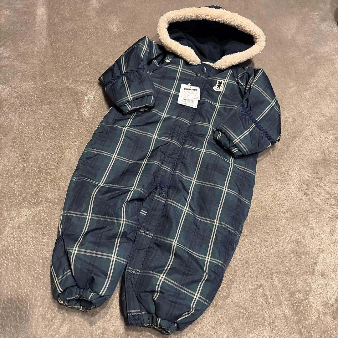 新品未使用　ミキハウス ジャンプスーツ　60-80 ダウン　ツーウェイオール