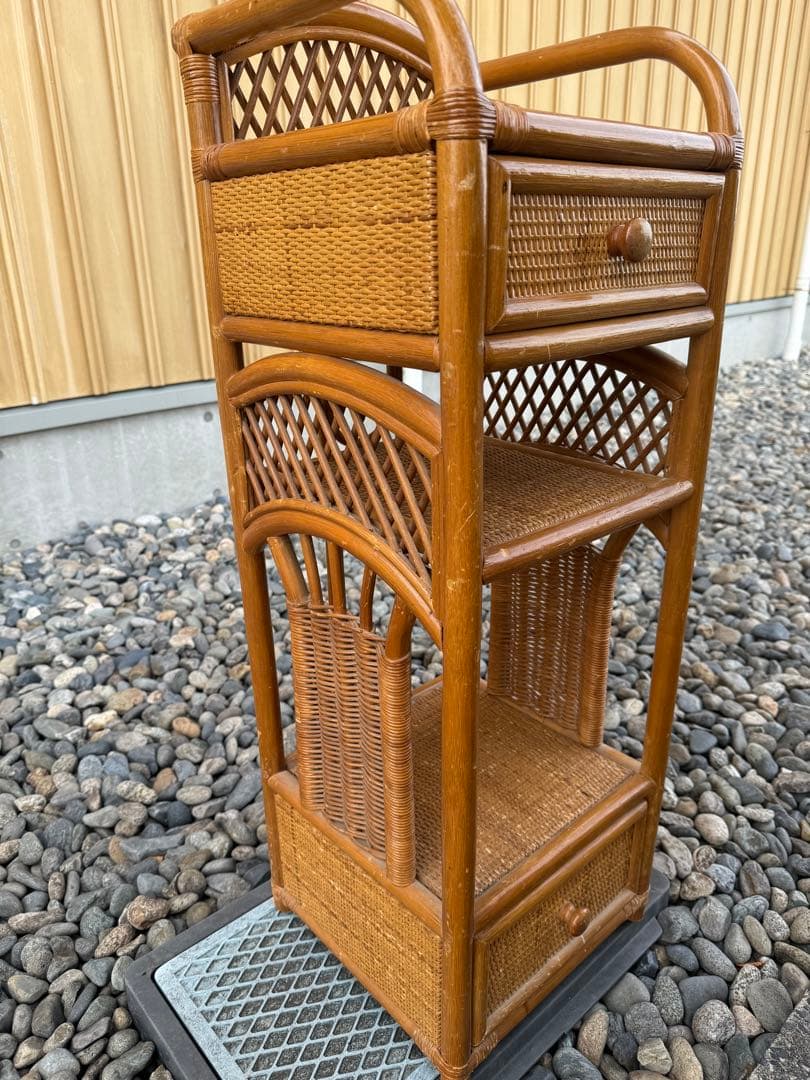 ラタン　チェスト　収納棚　花台　電話台　飾り台