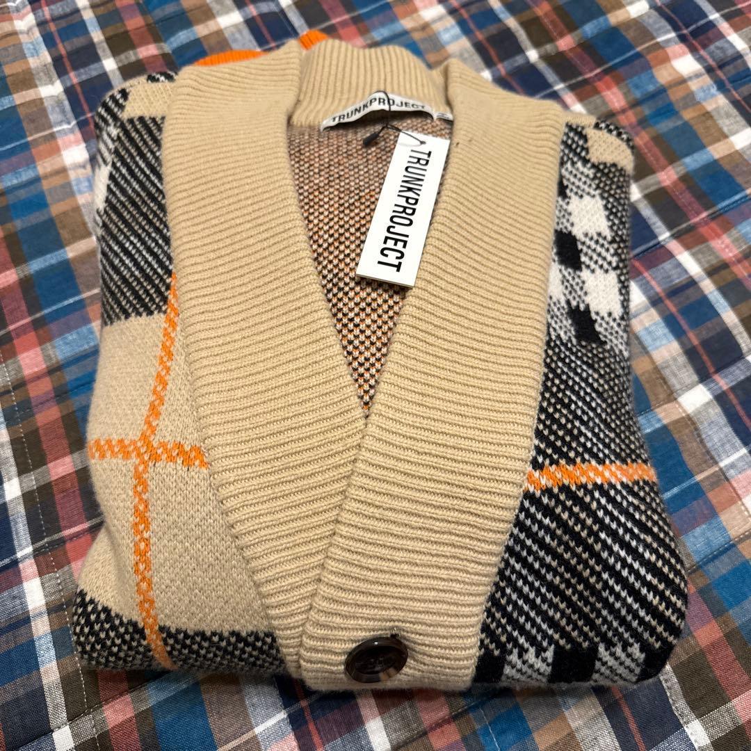 TRUNKPROJECT チェック柄ニットカーディガン