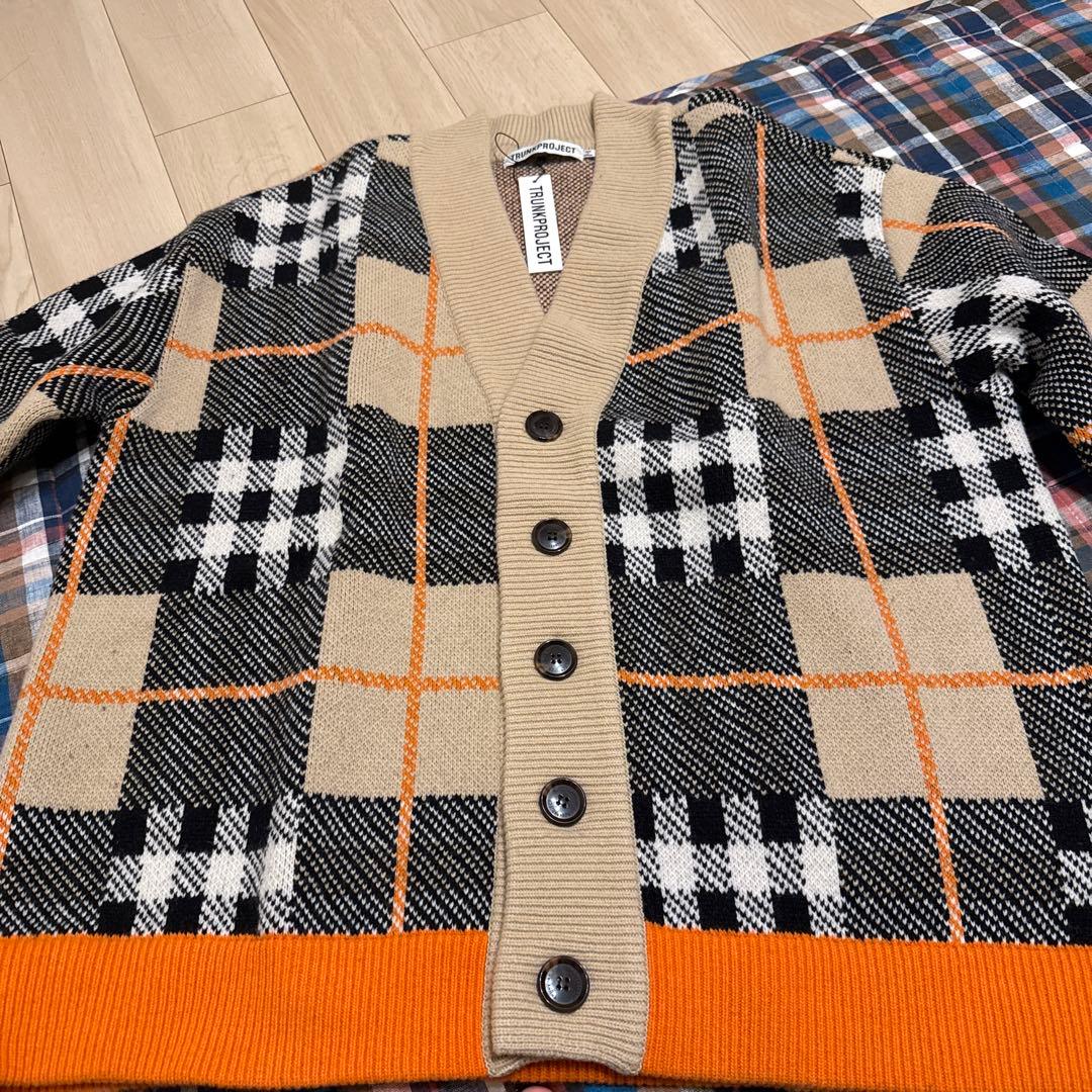 TRUNKPROJECT チェック柄ニットカーディガン