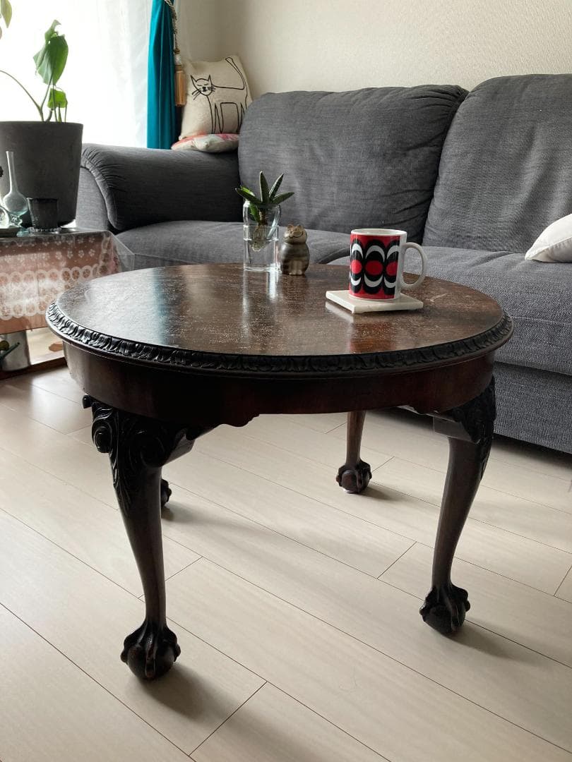 アンティーク サークルコーヒーテーブル