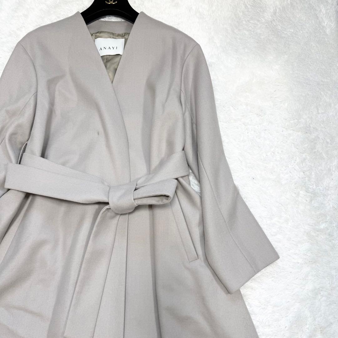 【美品✨】アナイ　スーパー120サキソニーノーカラーコート　38