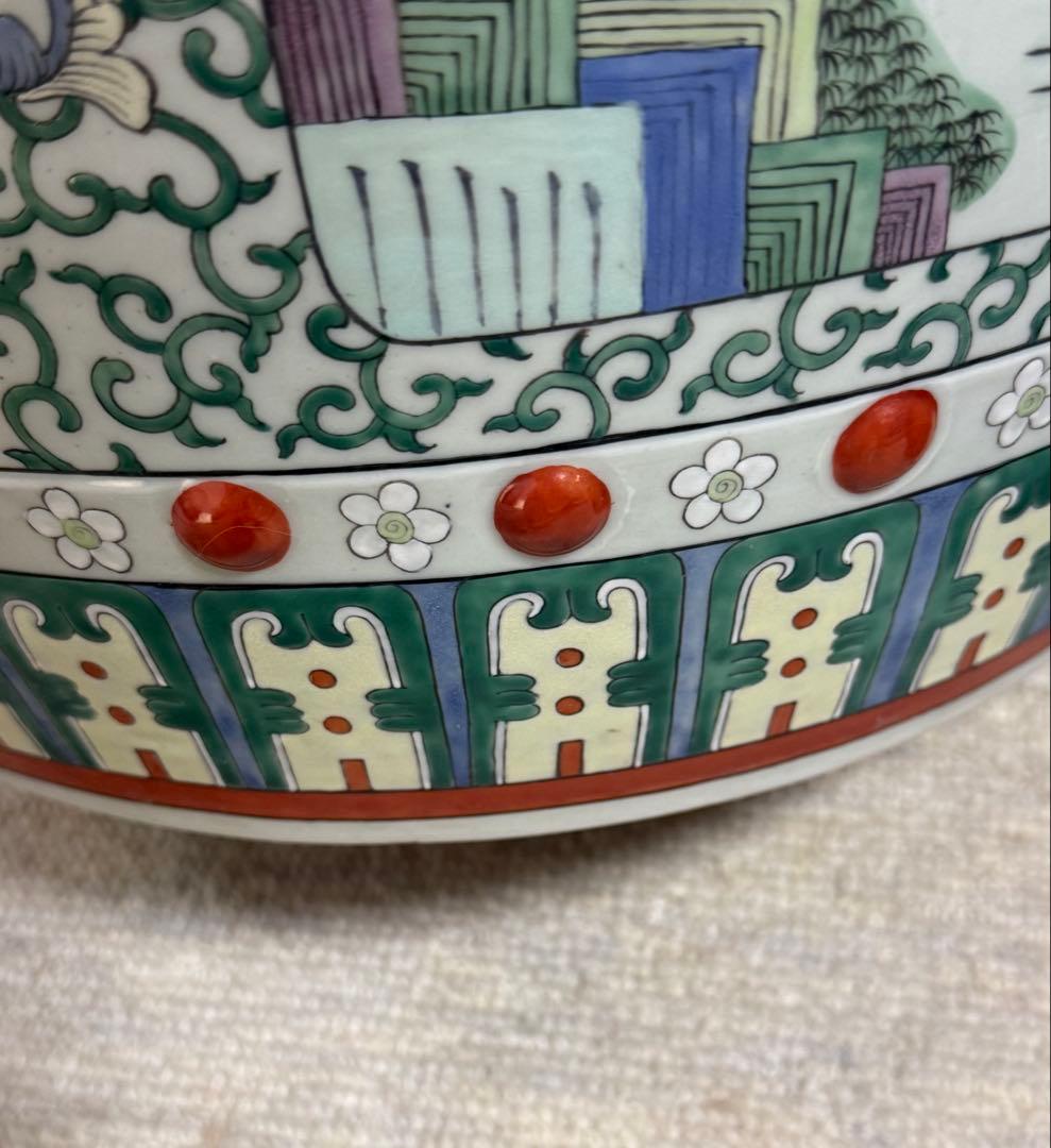 中国　粉彩人物圖　墩② 送料込み260206