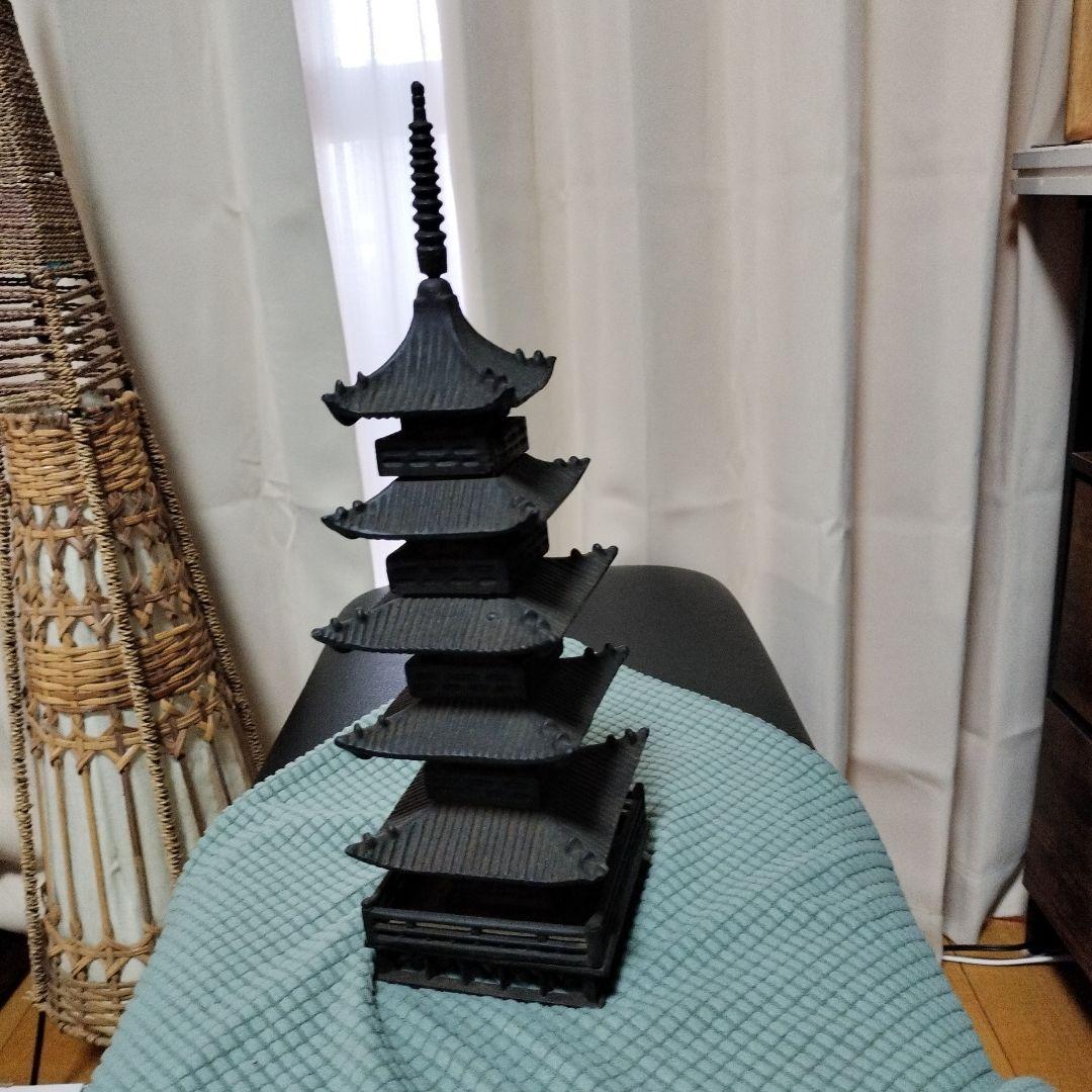 お宝?骨董 鋳鉄製 五重塔 約35cm作者不明