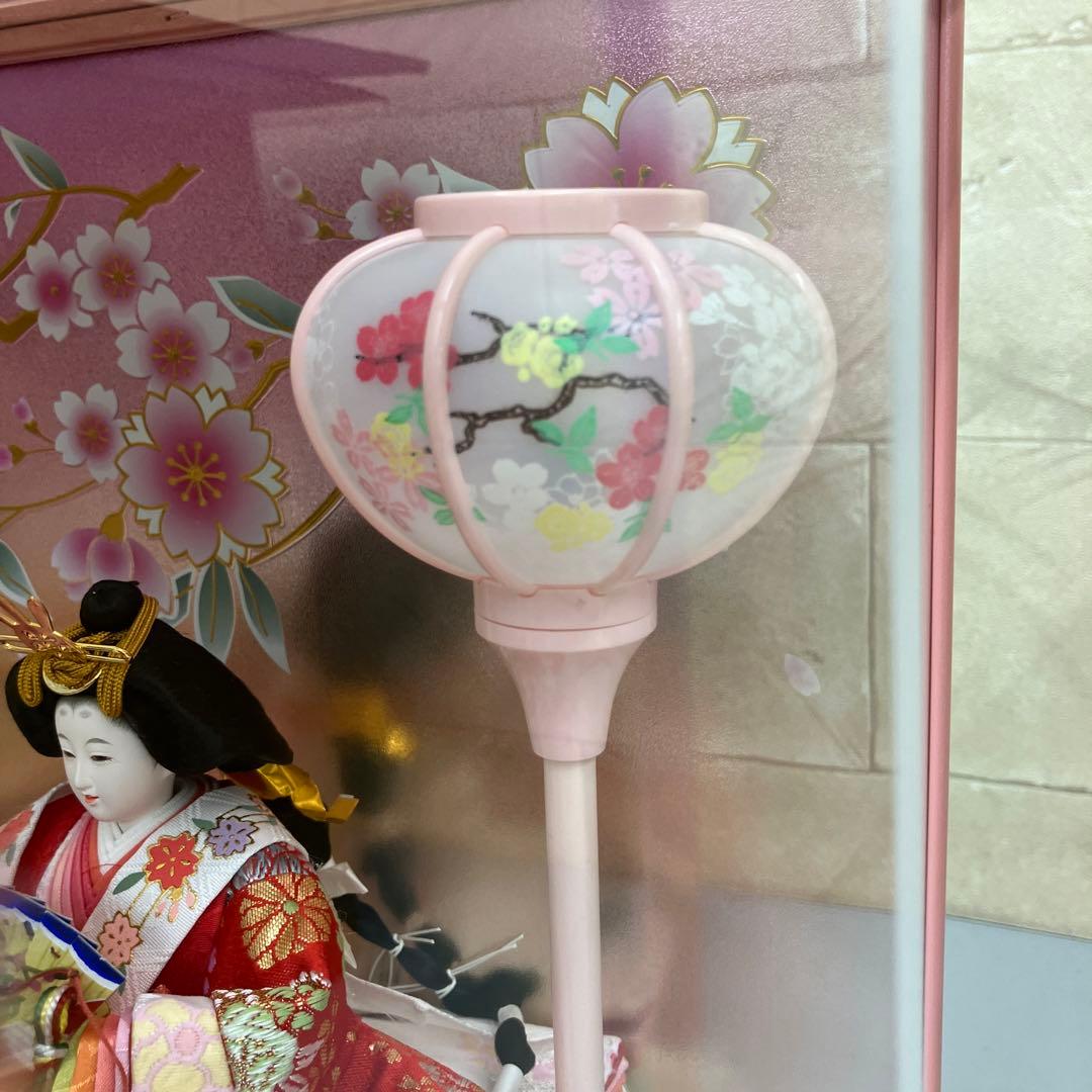 お値下げしました。久月アクリルケース入り雛人形五人飾り