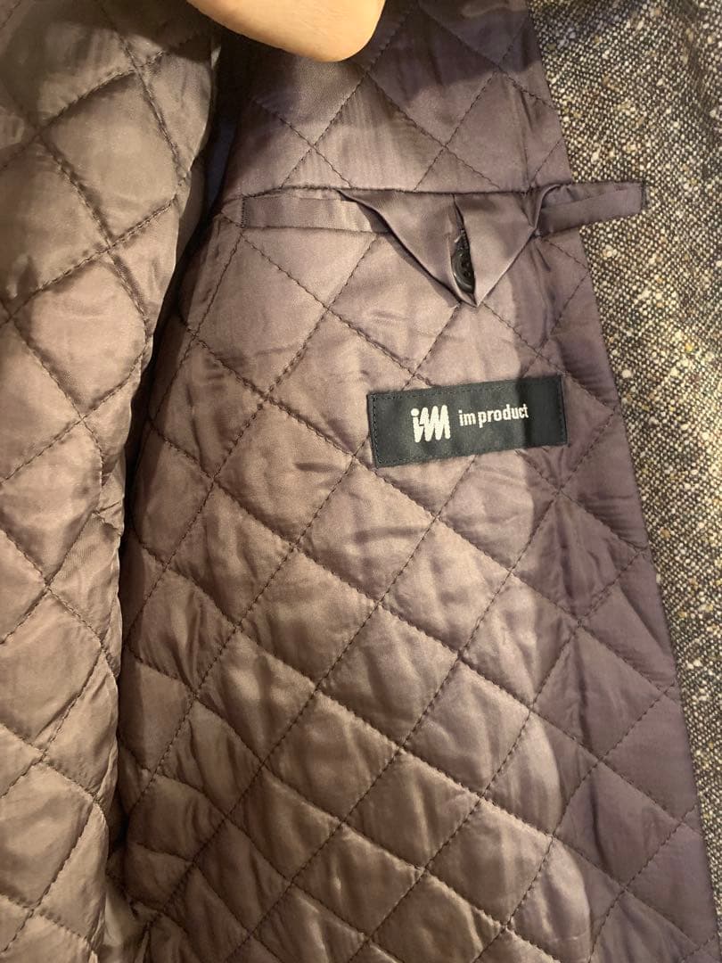 新品イッセイミヤケim product ツィード地キルティングステンカラーコート