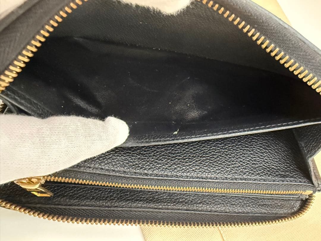 美品・ルイヴィトン アンプラント ジッピー 黒 長財布