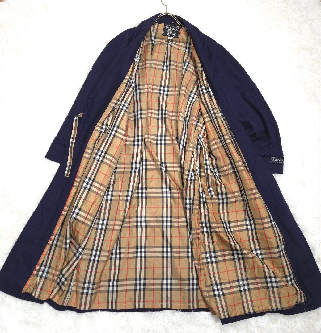 美品 BURBERRY XL カシミヤ混 ガウン コート ロング ノバチェック