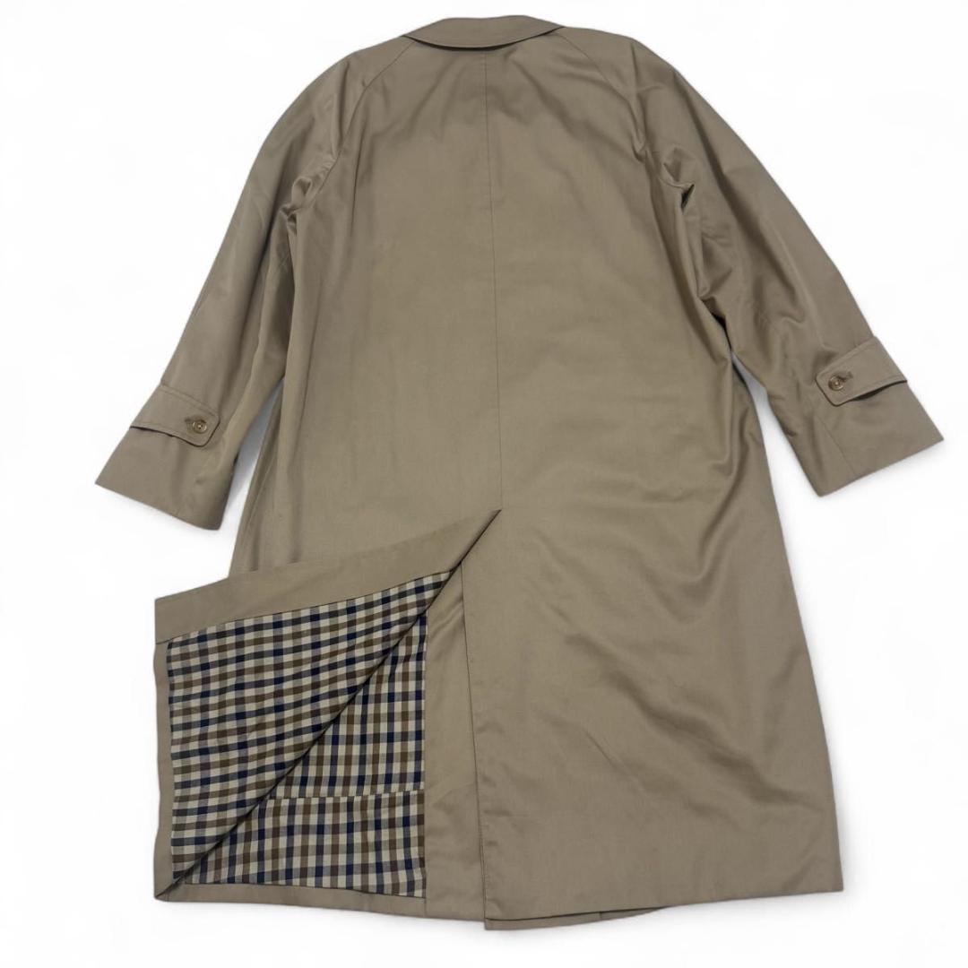 ✨極美品✨Aquascutum　ステンカラーコート　ベージュ　チェック　34