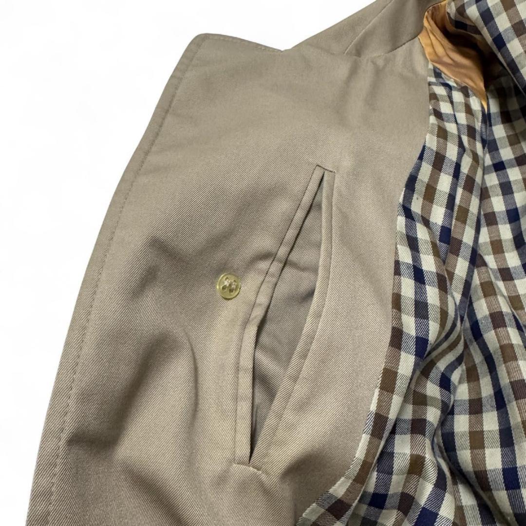 ✨極美品✨Aquascutum　ステンカラーコート　ベージュ　チェック　34