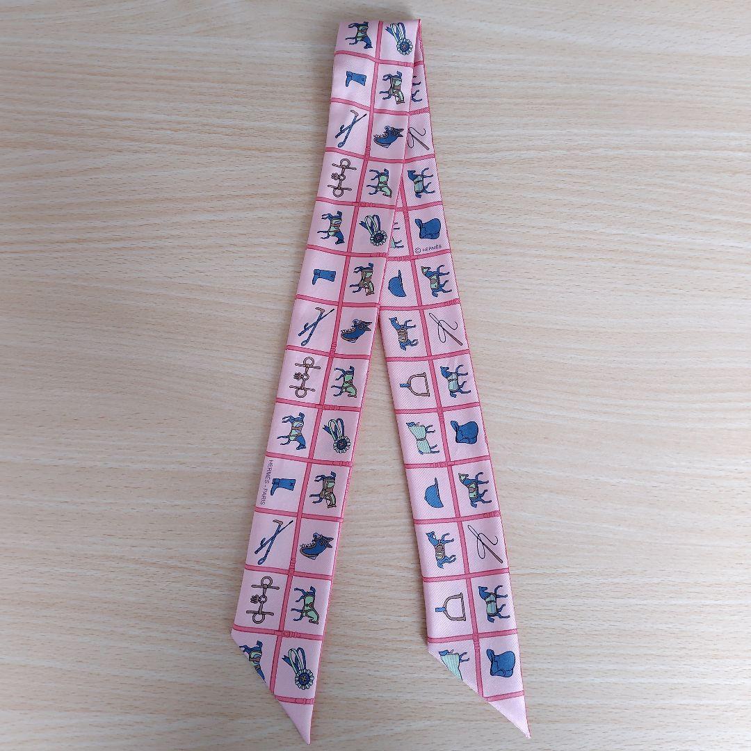匿名配送　HERMES　エルメス　ツイリー　馬着　馬柄　ピンク