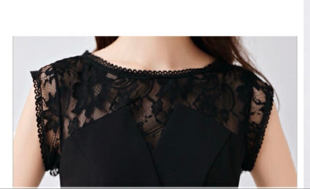 ロングドレス　ブラック　Lサイズ　結婚式　パーティー