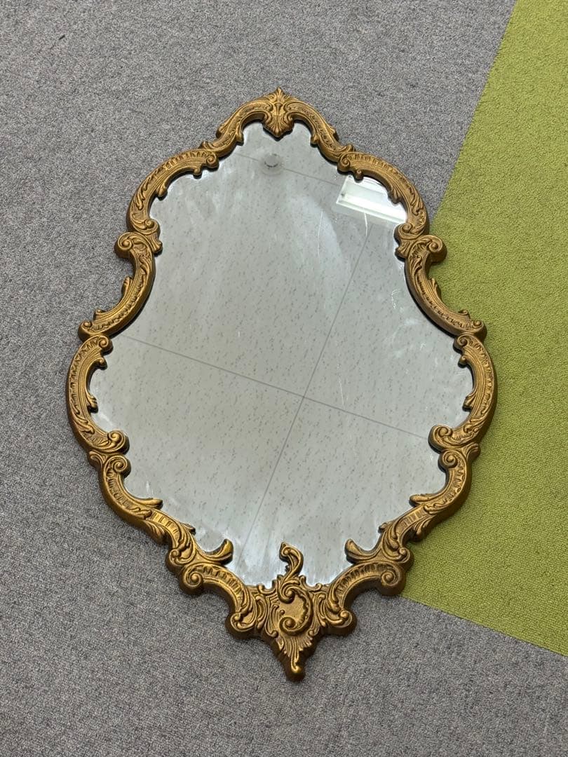 バロックスタイル ゴールドオーバルミラー