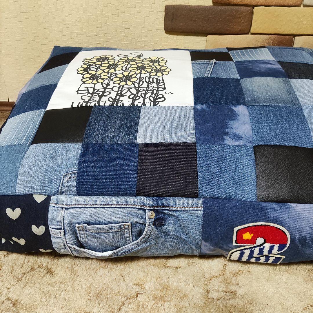 ハンドメイドペットベッド→ペットクッション48×88ドッグベッド