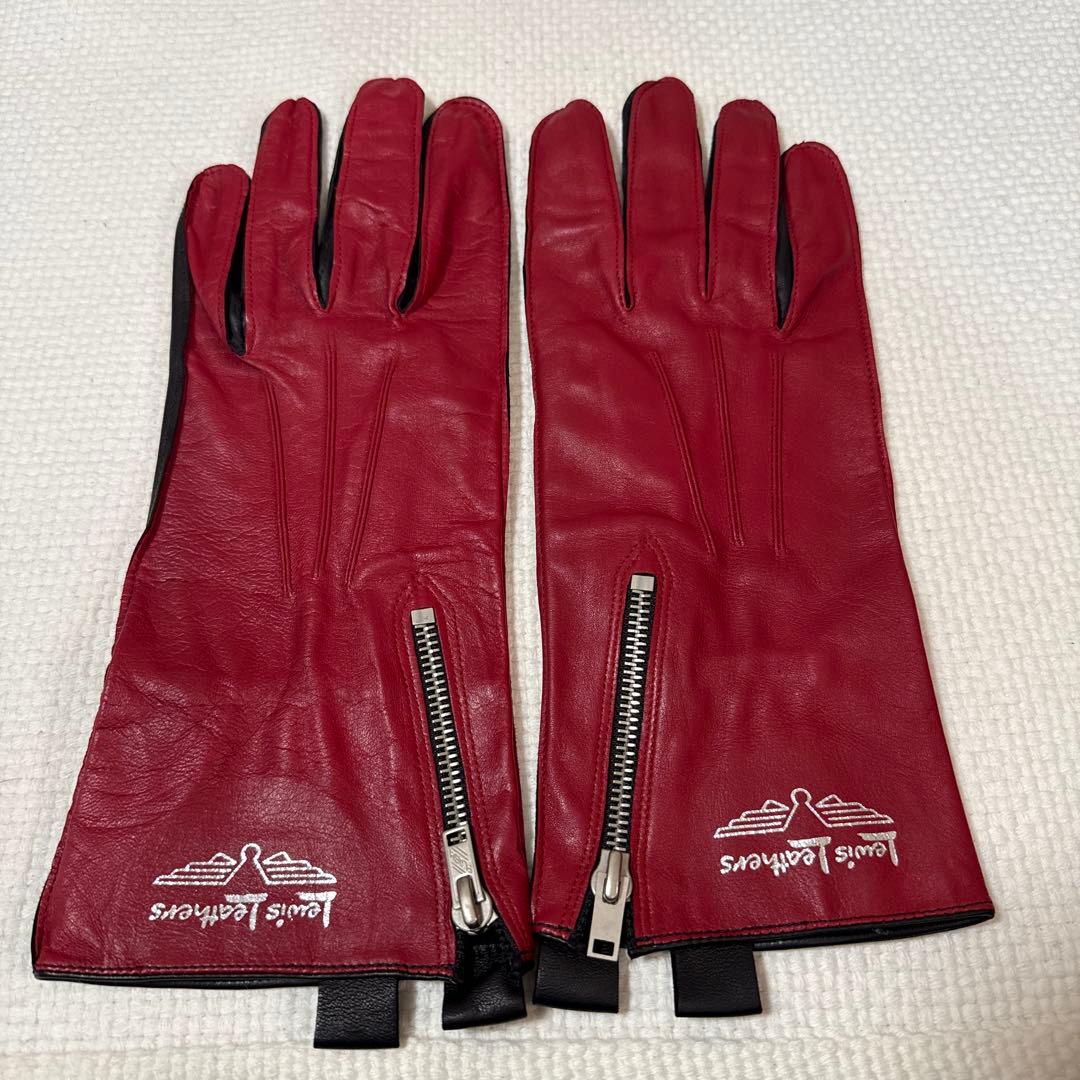 Lewis Leathers レザー手袋 赤黒　Lサイズ