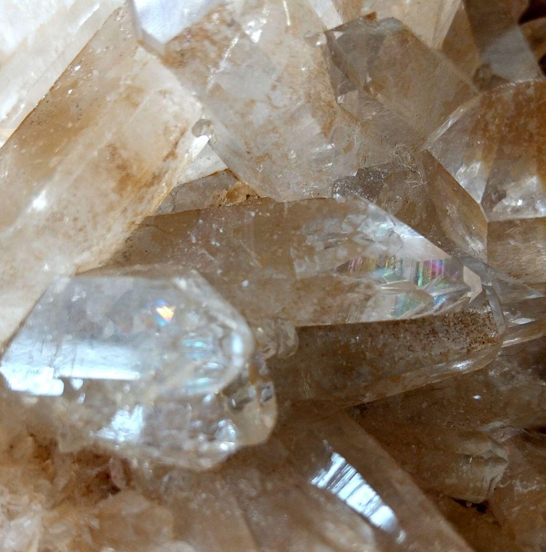 ブラジル産 虹入り スモーキータンジェリンクォーツ クラスター L