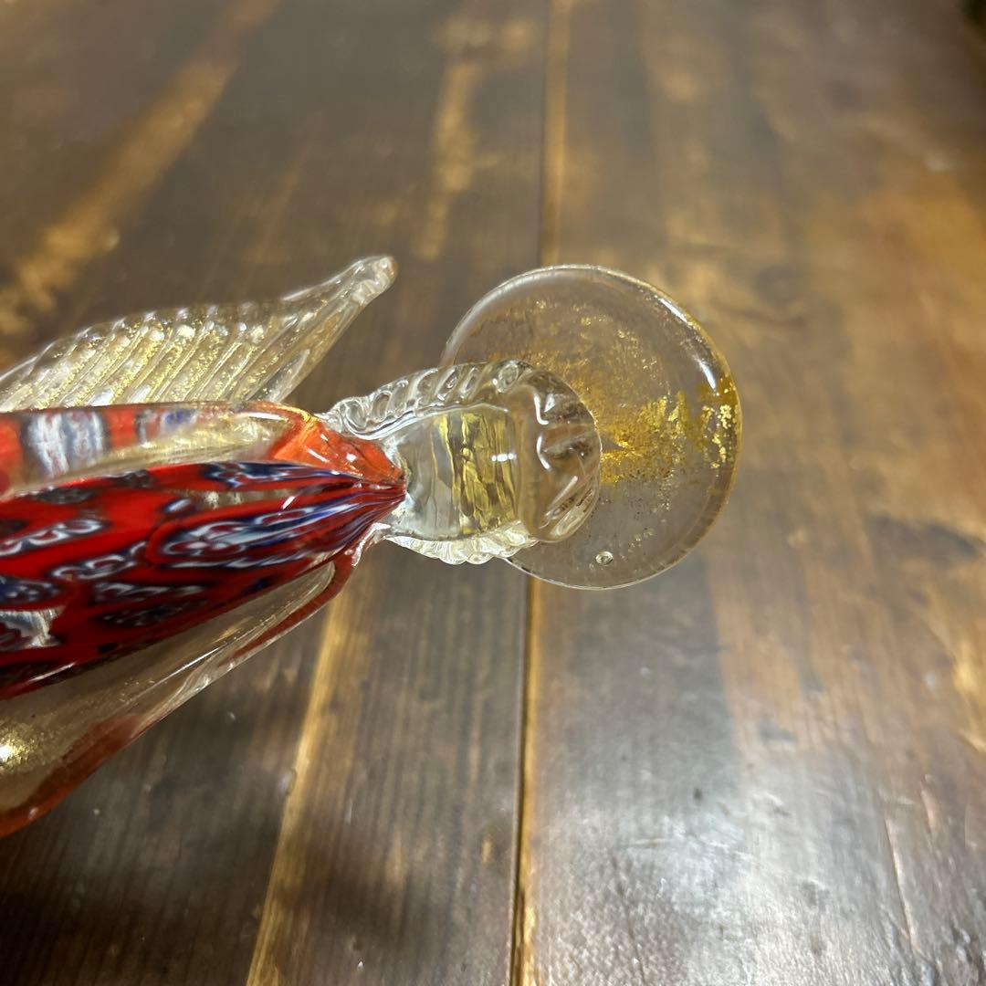 ムラーノ　Ferro & Lazzarini ミルフィオリ 天使　赤×ブルー