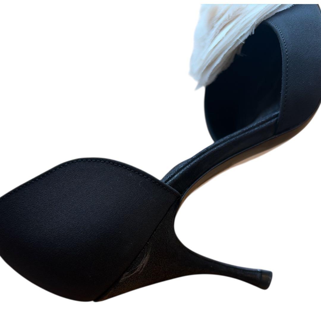 CHANEL カメリア　ハイヒール　リボン　34C 21-22cm相当