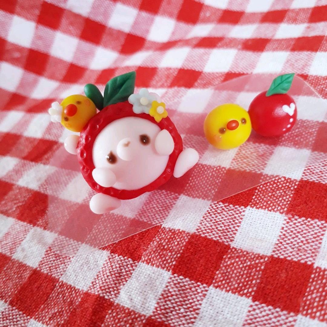 リンゴくまちゃん♡仲良しひよこ