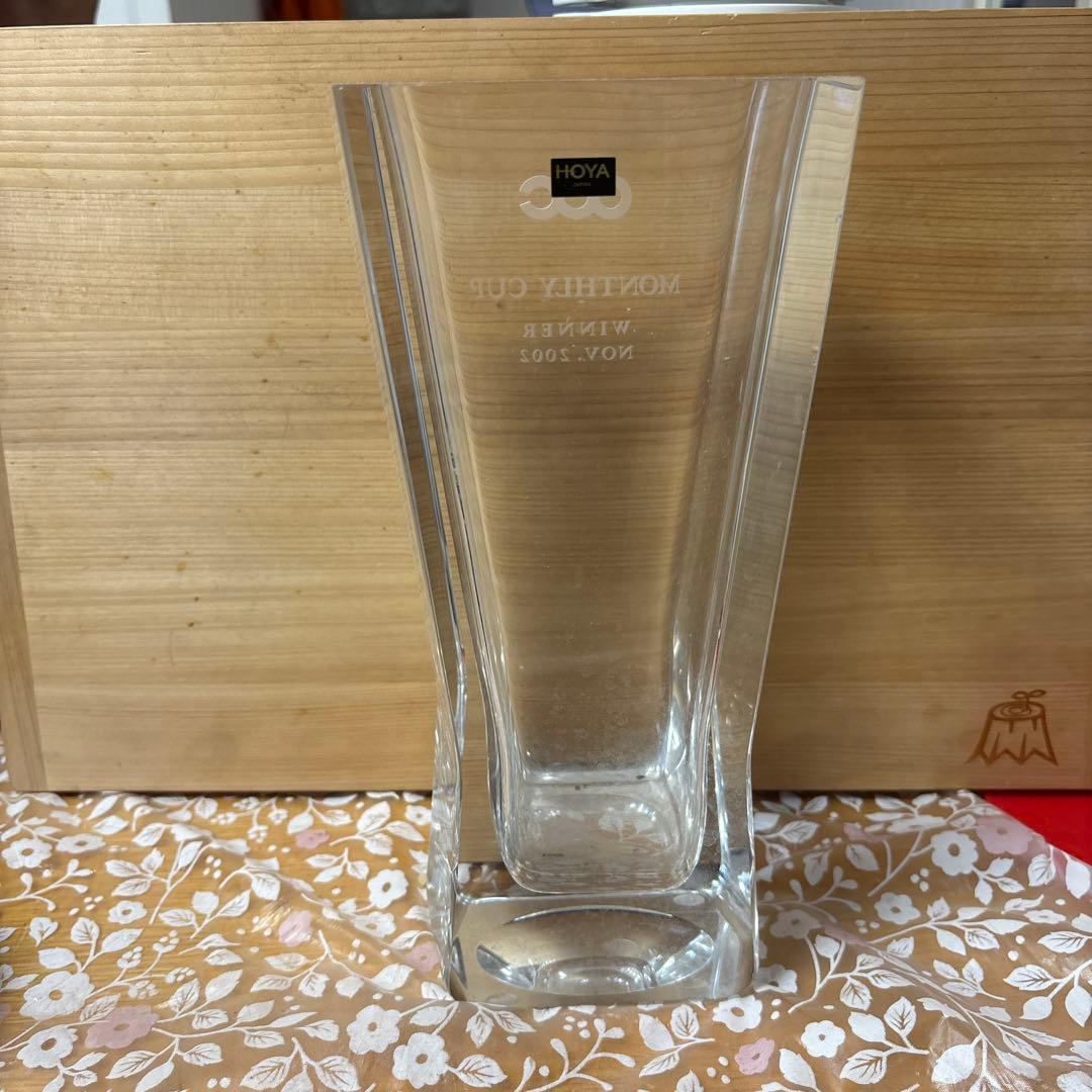 HOYA ガラス製 2002年受賞 HOYA エッチング装飾2個セット 2点